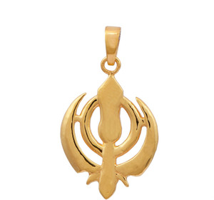 Shine Jewel Waheguru Ji Ka Khalsa Gold plated Sterling Silver