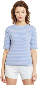 Primo Knot Casual Short Sleeve Printed Women's Blue, Pink Top
