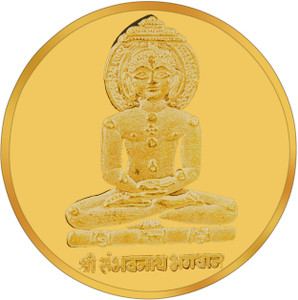RSBL BIS Hallmarked Shri Sambhavnath 24 (995) K 10 g Yellow Gold Coin