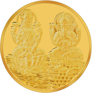 RSBL BIS Hallmarked Lakshmi & Ganesh Precious 24 (995) K 10 g Yellow Gold Coin