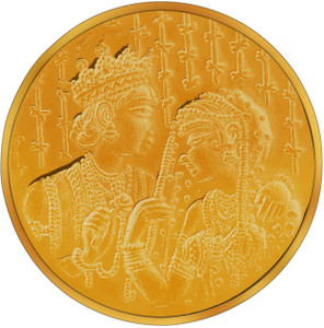RSBL BIS Hallmarked Mughal 24 (995) K 10 g Yellow Gold Coin