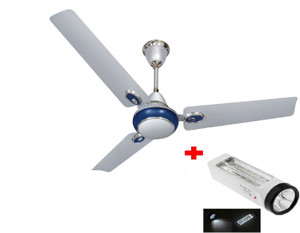 Blue Sapphire Blue Sapphire 3 Blade Ceiling Fan 48 Inch Silver