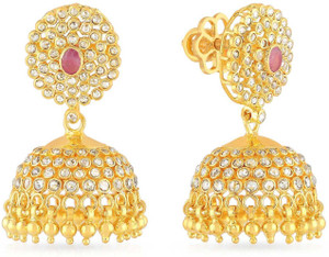 Malabar Gold and Diamonds Yellow Gold 22kt Ruby Jhumki Earring