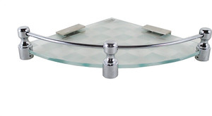 Royal Indian Craft Pivot Brackets White Pattern Printed 8 by 8 inch Glass Wall Shelf