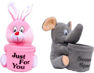 Manoj Enterprises Fashionble Gift Soft Stuff Combo Pen Holder Bunny & Appu 8 Cm - 15 inch