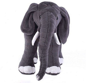 Manoj Enterprises Fashionble Gift Soft Stuff Standing Elephant 40 Cm Crey Color - 18 inch