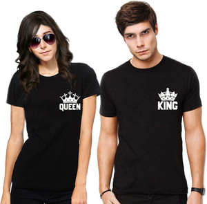 Frenemy Self Design Men & Women Round Neck Black T-Shirt