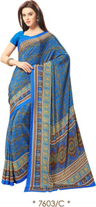 DESIGN WILLA Printed Fashion Crepe Saree