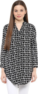 Mayra Women's Striped Casual Black Shirt