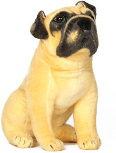 CraftSmith Soft Toy Stuffed Pug Sitting Dog - 30 cm