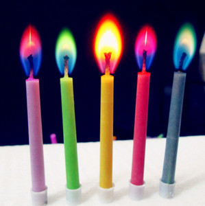 Candle with sales colored flame