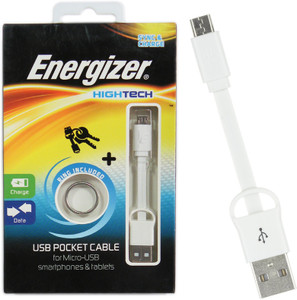 Energizer Hightech 8CM Short Durable Pocket Data Sync & Charge Micro USB Cable
