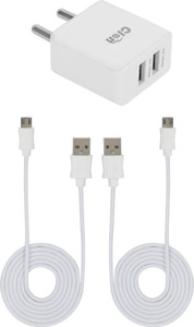 Cion Dual Port USB Adapter with 2 Data/Sync Cables (1 mtr) for X6 Plus Mobile Charger