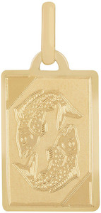 TBZ TheOriginal Pisces Horoscope 14kt Yellow Gold Pendant