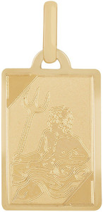 TBZ TheOriginal Aquarius Horoscope 14kt Yellow Gold Pendant