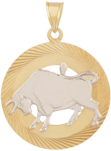 TBZ TheOriginal Tauras Horoscope 14kt Yellow Gold Pendant