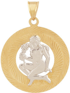 TBZ TheOriginal Virgo Horoscope 14kt Yellow Gold Pendant