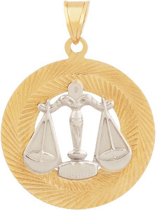 TBZ TheOriginal Libra Horoscope 14kt Yellow Gold Pendant