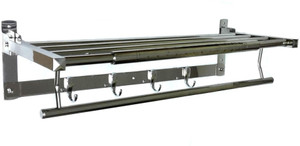 AAI Classic Folding Towel Rack 24'' Stainless Steel Wall Shelf