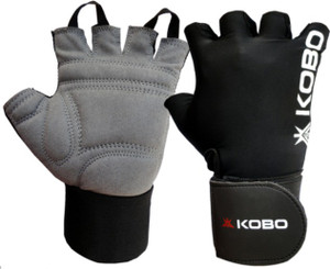 Kobo Weight Lifting with wrist support Gym & Fitness Gloves (L, Multicolor)