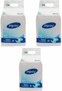 Romsons Dignity Adult Diapers Large 3 Packs of 10 Diapers Each - L