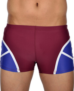 AquaChamp Swimwear - Export Quality - Maroon Swim Trunk for Men/Boys - 1705 Solid Men's Swimsuit