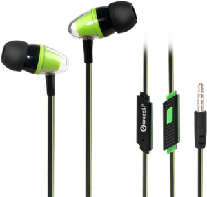 Woozik Hue 2 Two Tone Noise Isolating Earbud with Built - in Mic - Stereo Sound (Green) Wired Headset With Mic