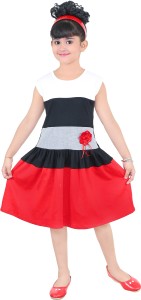NIKUNJ Girl's Midi/Knee Length Casual Dress