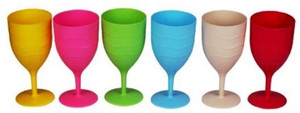 Funcart Multi color Wine Glasses (pack of 6) Plastic Mug