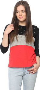 Vvoguish Casual 3/4th Sleeve Printed Women's Multicolor Top