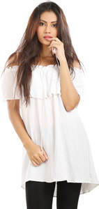 Isa-dora Casual Short Sleeve Solid Women's White Top