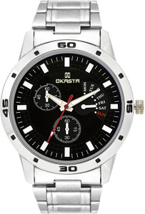 OKASTA OK1024 High Quality Well looking Explorer Chain Chronograph Pattern Black Analog Watch - For Men