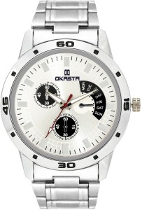 OKASTA OK1022 High Quality Hot Explorer Chain Chronograph Pattern White Dial Analog Watch  - For Men