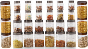 Steelo 30 pcs PET Container Set - 300ml x 12, 600ml x 6, 1200ml x 6, 2000ml x 6 (Solitaire) - 300 ml, 600 ml, 1200 ml, 2000 ml Plastic Food Storage