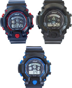 Creator Jiaji Multi Colour Triple Combo(Random Colours Available) Digital Watch - For Boys & Girls