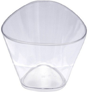 Ezee Party Disposable Triangle Shaped Big Plastic Mousse Cup 150 ml 10 Pieces Plastic Disposable Bowl Set