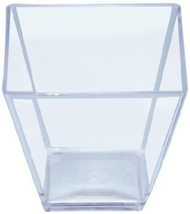 Ezee Party Disposable Square Shaped Plastic Mousse Cup 50 ml 20 Pieces Plastic Disposable Bowl Set
