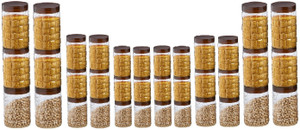 Steelo 36 pcs PET Container Set - 200ml x 12, 300ml x 12, 600ml x 12 (Solitaire) - 200 ml, 300 ml, 600 ml Plastic Food Storage