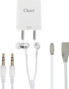 Ckart Wall Charger Accessory Combo for All Series Of I Phone ( except 4 Series i.e 4, 4S)