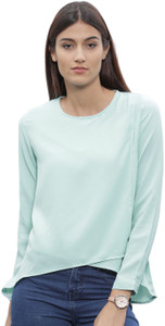 ether Casual Full Sleeve Solid Women's Blue Top