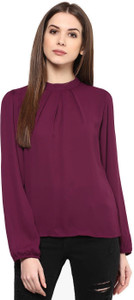 The Bebo Casual Full Sleeve Solid Women's Purple Top