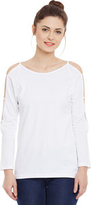 Miss Chase Casual Full Sleeve Solid Women's White Top