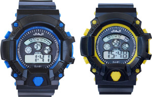 Creator Jiaji Blue And Yellow(Random Colours Available) Return Gift Combo Digital Watch - For Boys & Girls
