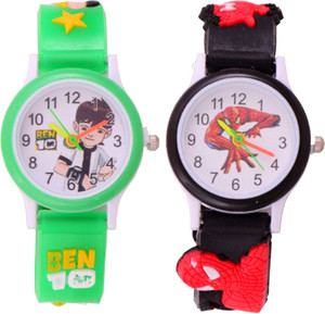 Creator Ben-10 And Spider man Round Dial Combo Analog Watch - For Boys & Girls