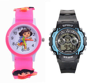 Creator Dora Round Dial And Sports(Random Colours Available) Analog-Digital Watch - For Boys & Girls