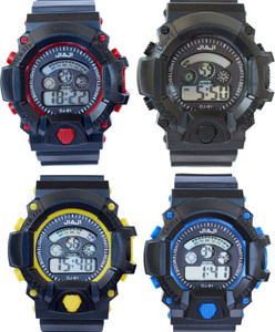Creator Jiaji Multi Colour(Random Colours Available) Return Gift Combo Digital Watch - For Boys & Girls