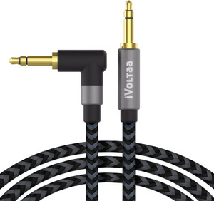 iVoltaa 6ft Braided Right Angled AUX Cable
