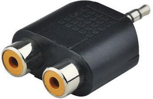 HD 2 RCA Female to 3.5mm Aux Stereo Male Jack Connecto AV Video Splitter Cable Adaptor RCA Audio Video Cable