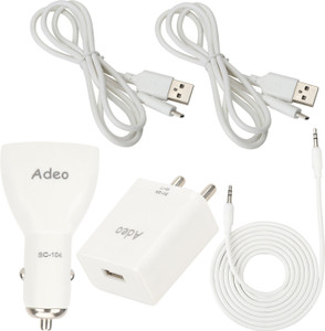 Adeo Wall Charger Accessory Combo for Samsung, Lenovo, Lava, Micromax, HTC, Motorola, Oppo, Xolo, Xiaomi, Gionee, Vivo, Sony, Panasonic, LG, Karbonn, Huawei, Intex, iBall, Acer