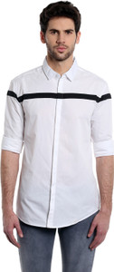 Dennis Lingo Men's Solid Casual White Shirt